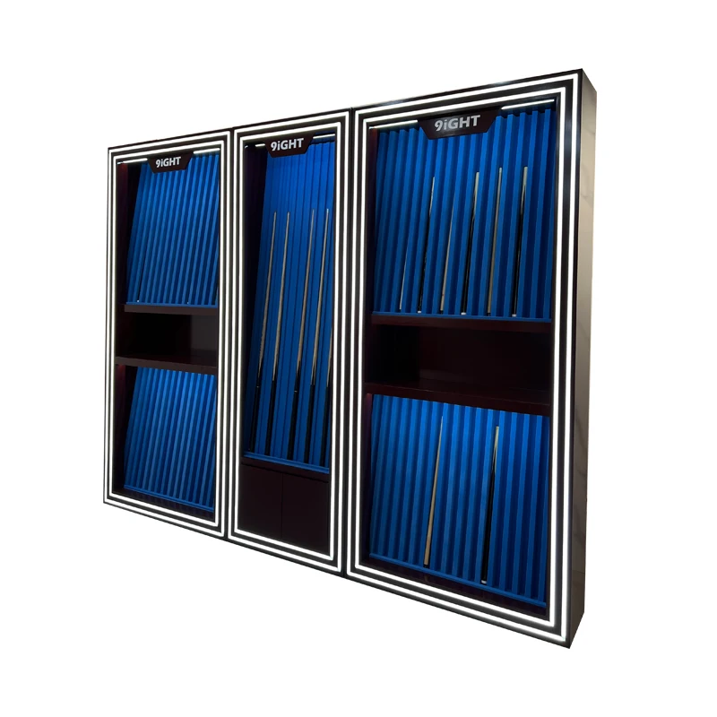 

display cabinet Simple billiard room hall member rod storage Billiard pool hall customization