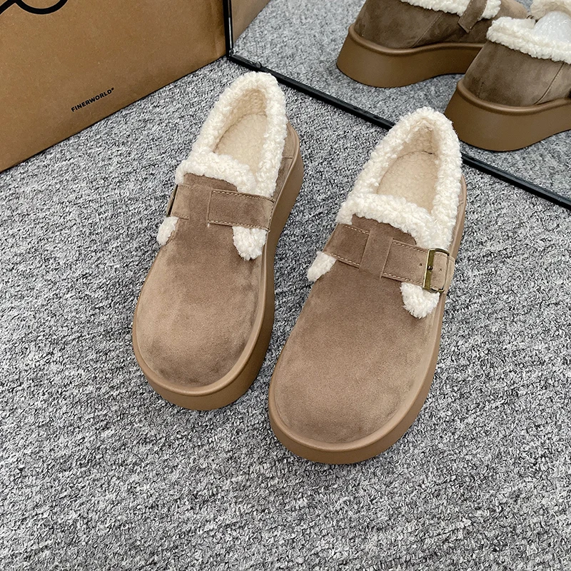 Zapatos de mujer 2024 Slip-on nuevo invierno Slip On botas de nieve piel de oveja zapatos mujer 2024 Slip-on nuevo invierno Slip On botas de nieve Shea