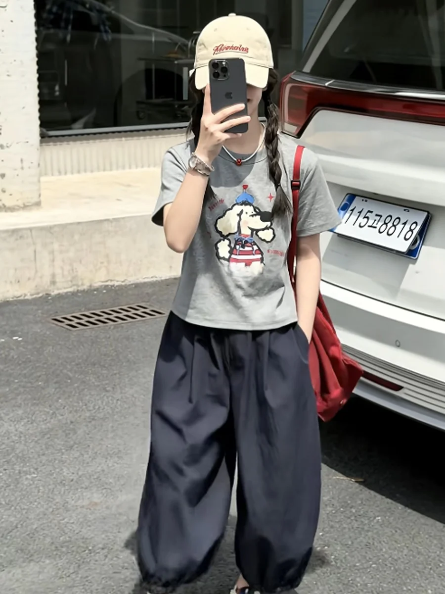 

Girls Short Sleeve T-Shirt Children's Base Shirt Summer Casual Print Top Girl's Clothes 6-14 Years Old Children's Fashion