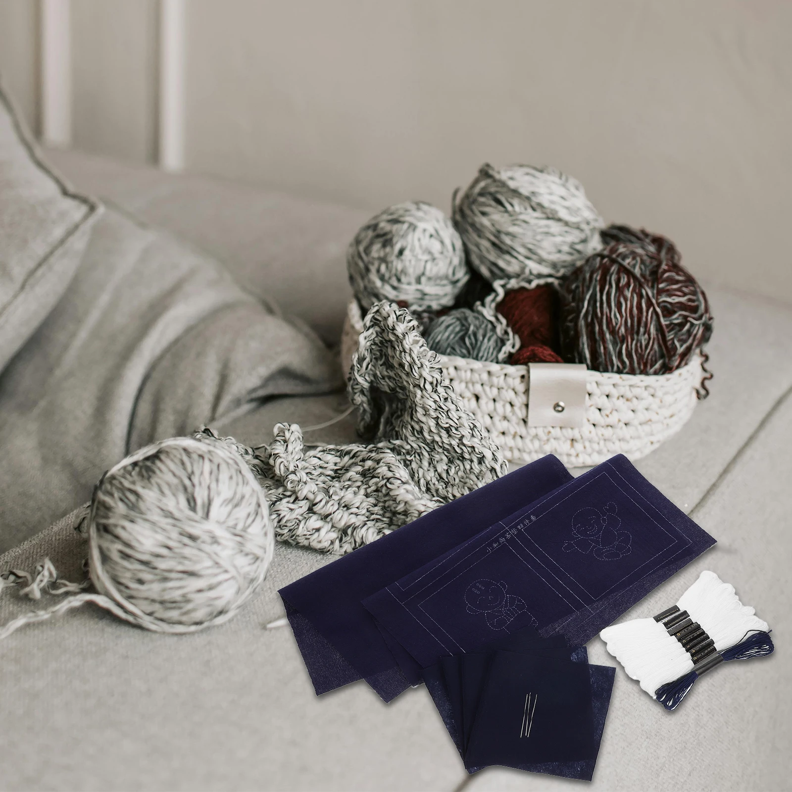 

1 Set Diy Coaster Sashiko Starter Japanese Traditional Monk Embroidery Coasters For Beginners Craft Supplies Handmade Tea Table