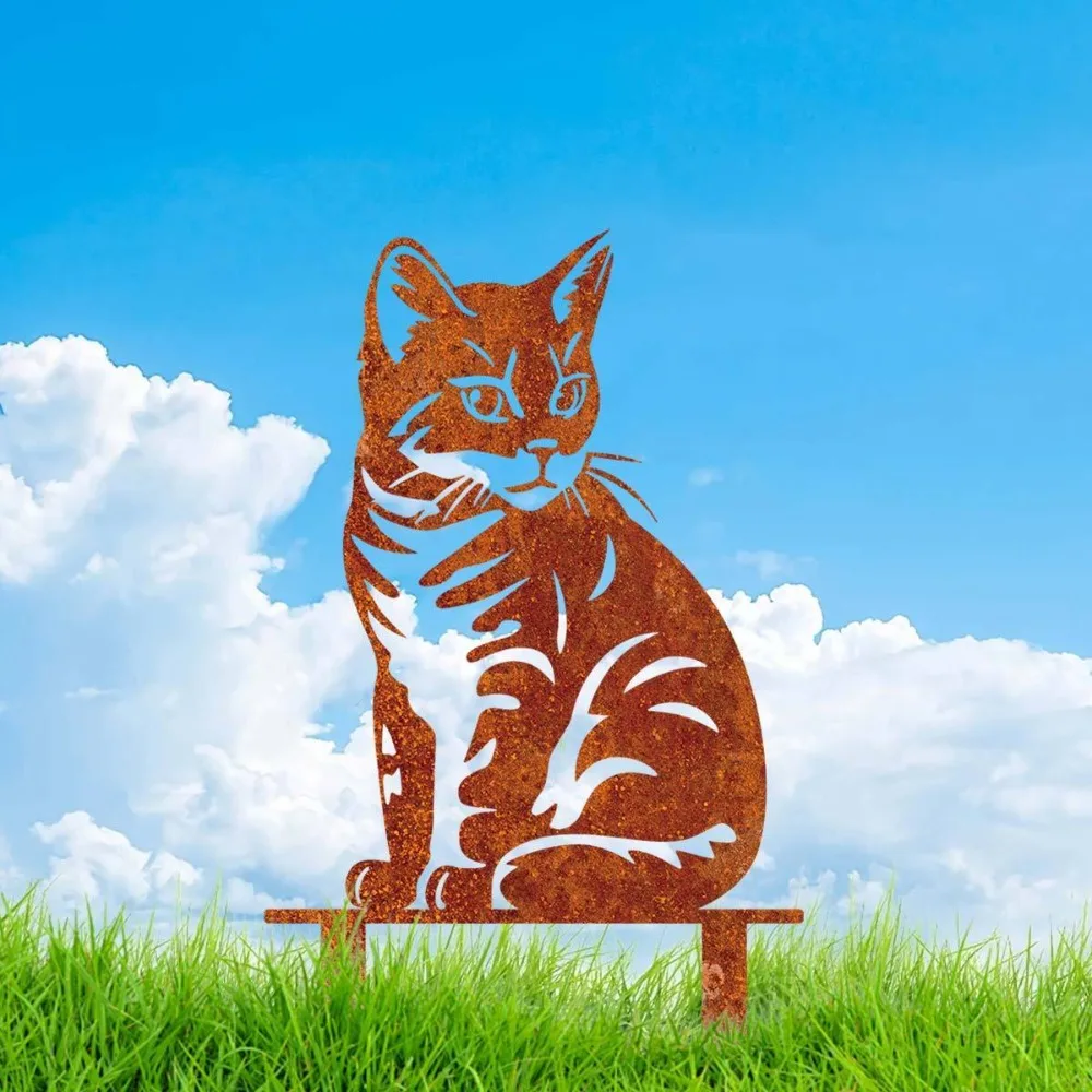 

1pc Acrylic Tiger Pattern Cat Garden Plaque - Art Deco Style Outdoor Lawn and Terrace Decoration, No Electricity Required