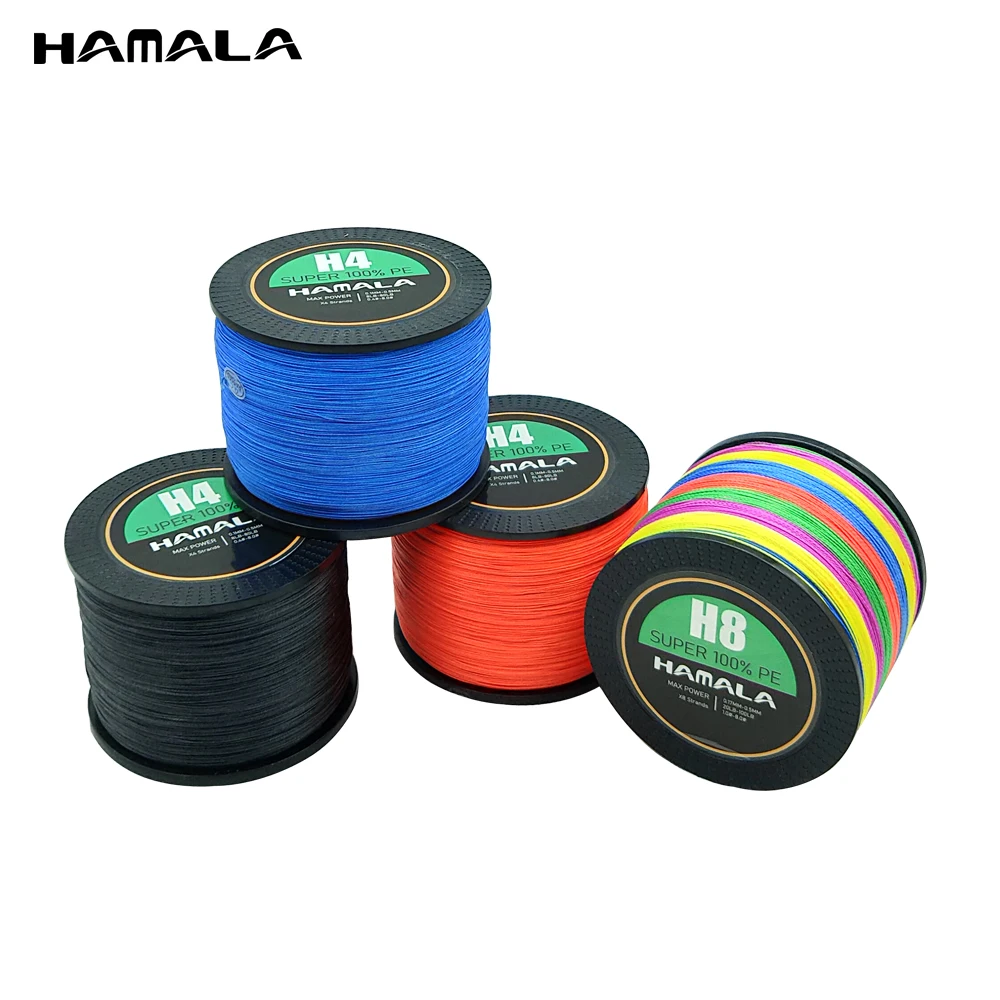 

HAMALA Brand 4 Strands 1000M 500M 300M PE Braided Fishing Line 10-80LB Multifilament Fishing Line Smooth for Carp Fishing