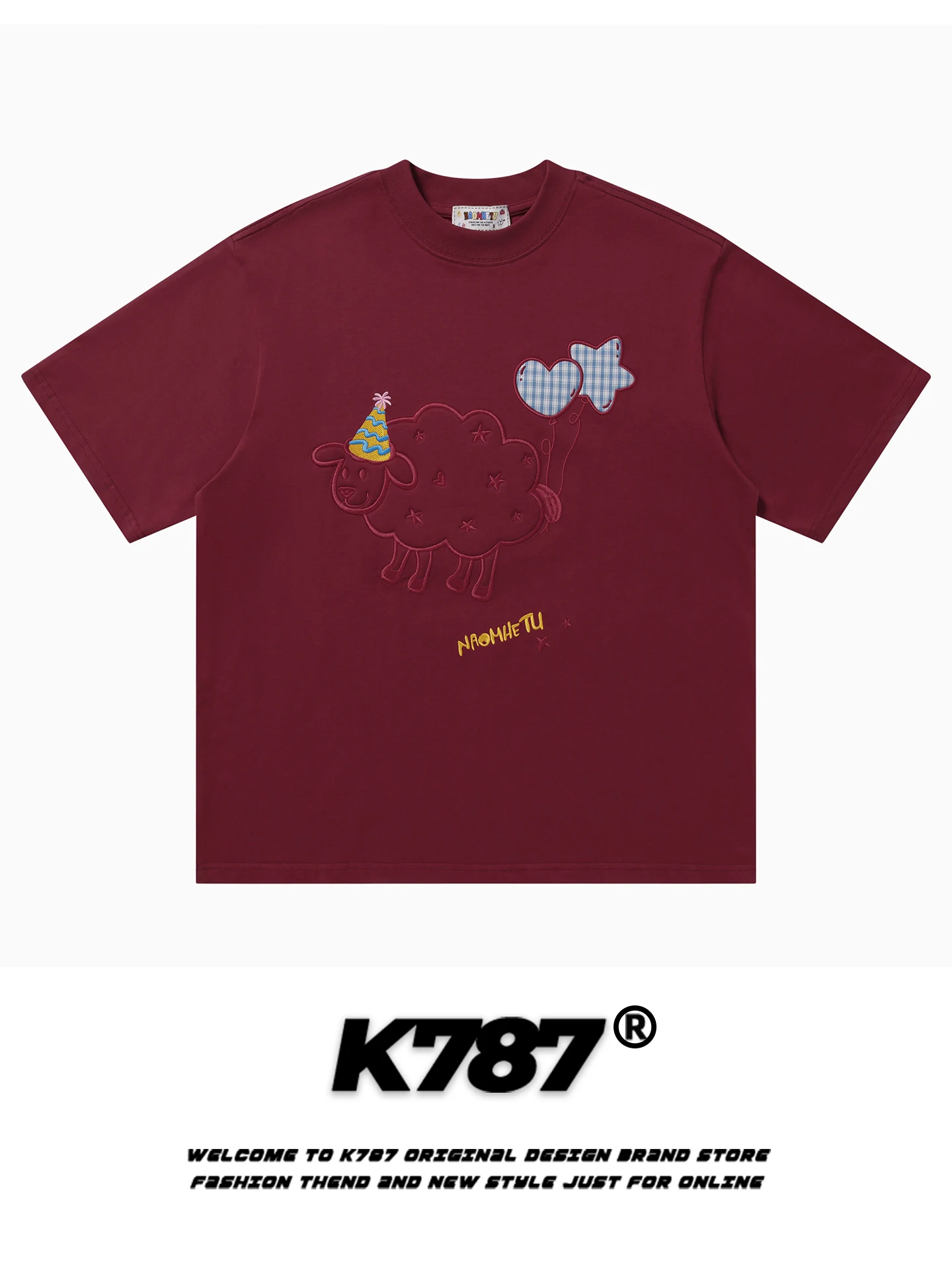 

Футболка K787 в американском ретро-стиле, свободного кроя, повседневная, с эффектом омоложения, в университетском стиле, парная, с капюшоном, хлопковая, летняя, молодежная