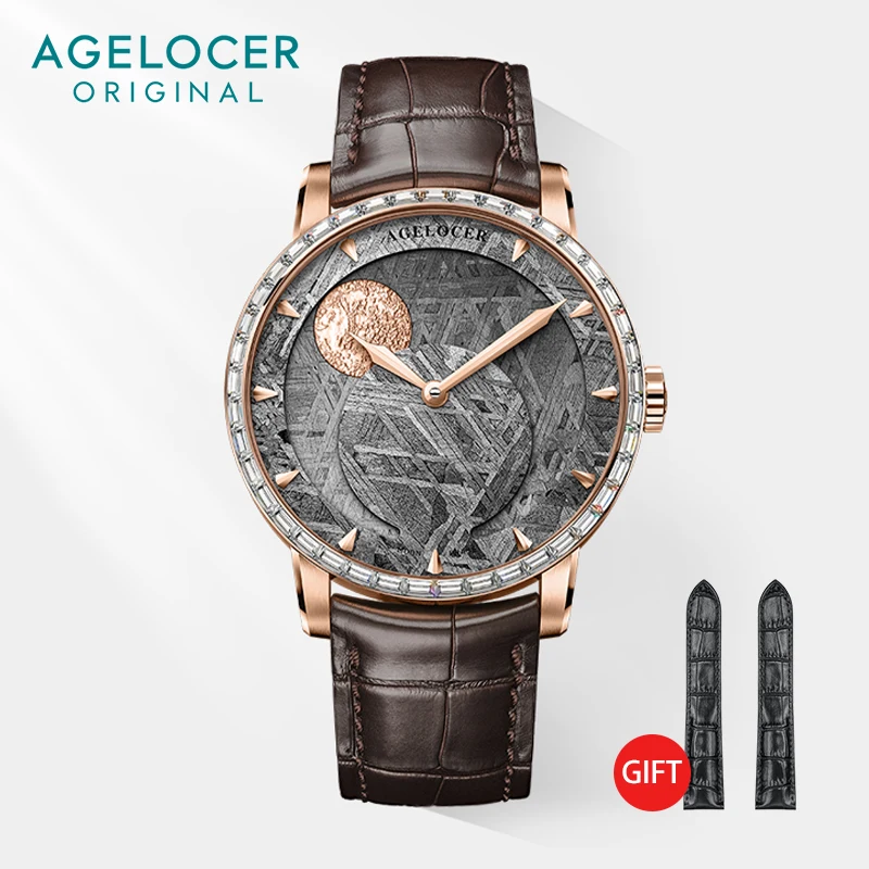 AGELOCER Switzerland Designer Meteorite dial Luxury Watch Top Brand Mens Automatic Sapphire Watches Mechanical Power Reserve 80h