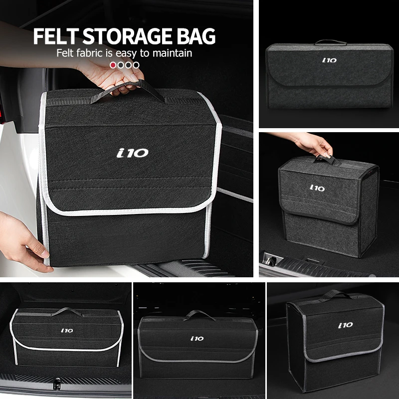 Caja de almacenamiento para maletero de coche Hyundai, bolsa contenedora plegable para guardar y ordenar, i10 I10 N Line 2008, 2009, 2010, 2011, 2012, 2013, 2019-2023