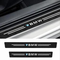 4Pcs Leder Auto Tür Aufkleber Schwelle Anti Scratch Aufkleber Zubehör Für BMW M Leistung M3 M5 M6 F01 f20 F10 F13 F15 F16