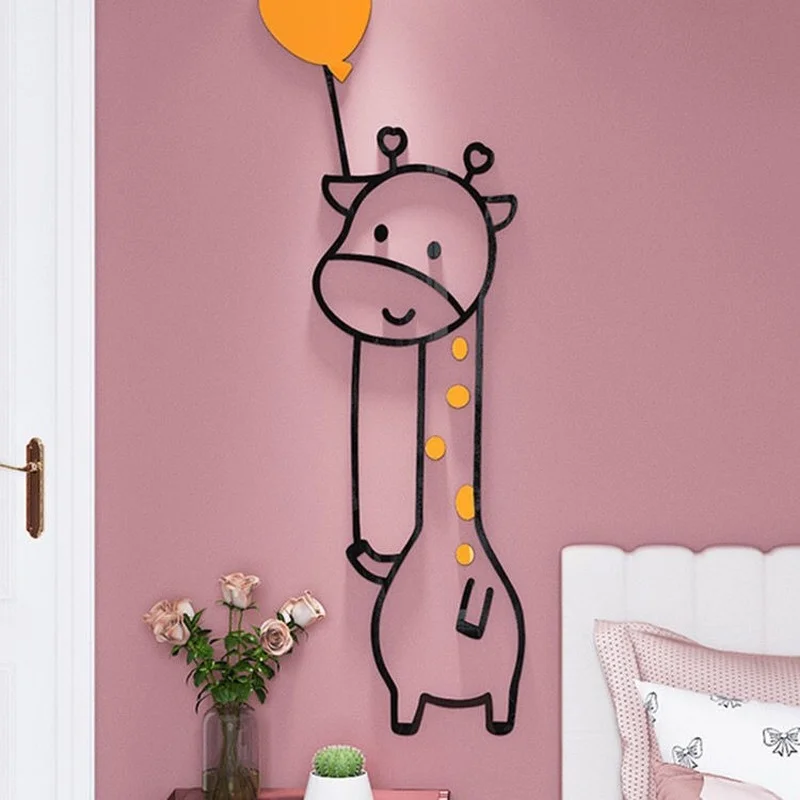 

Cartoon Anime Acrylic Wall Stickers 3D stereo Animal DIY Wall Decal Bedroom Bedside Living Room Wall Decoration Stickers