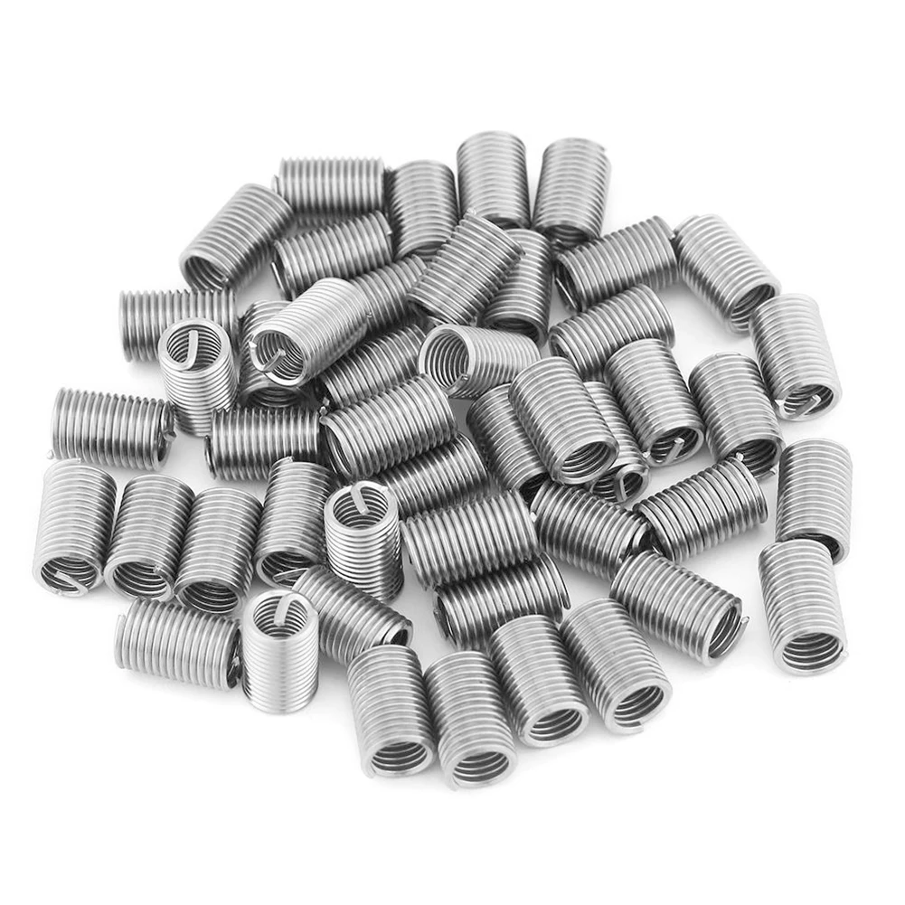 50 Pcs Threaded Insert M6x1.0x3D Helicoil Stainless Steel Thread Repair Insert Kit Set Equipment Threaded Connection Accessories