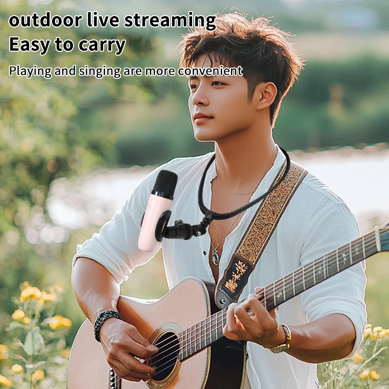 Neck-mounted Microphone Bracket Holder HandFree Neck Microphone Stand Adjustable Hands Free Brace Mic Holder