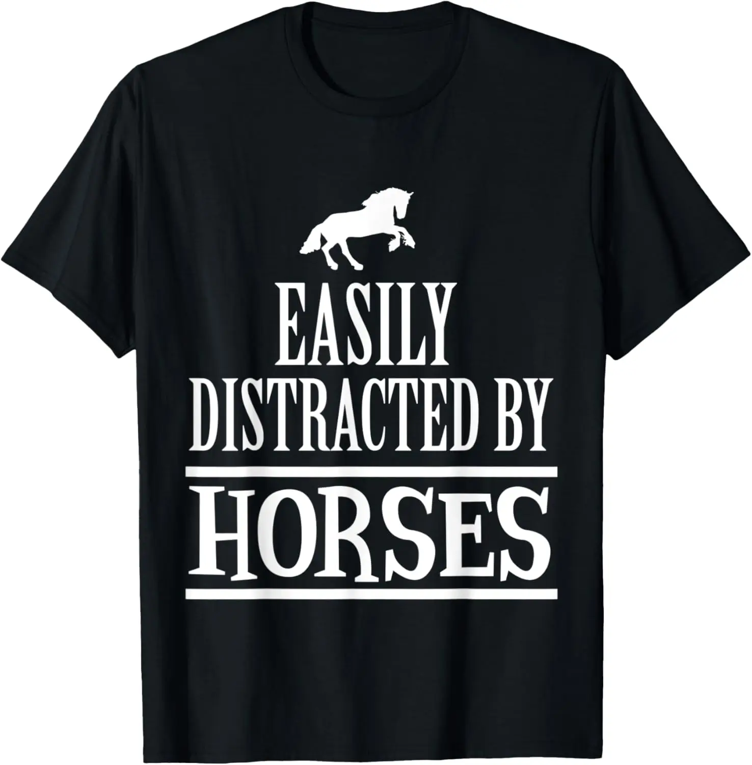 T-shirt da equitazione distratta da cavalli