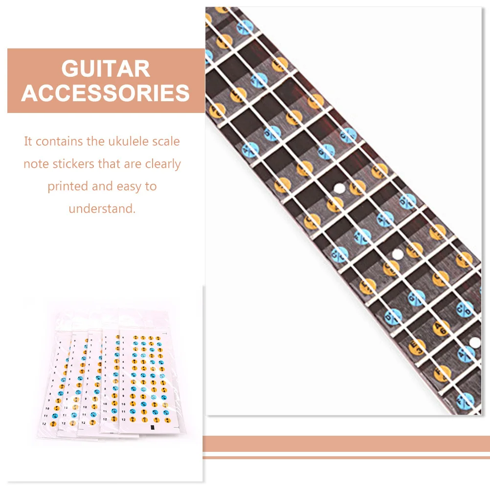 

4pcs Ukulele Scale Stickers Clear Fretboard Note Decals Beginner Learning Tool Guitar Practice Accessories Fingerboard Guide