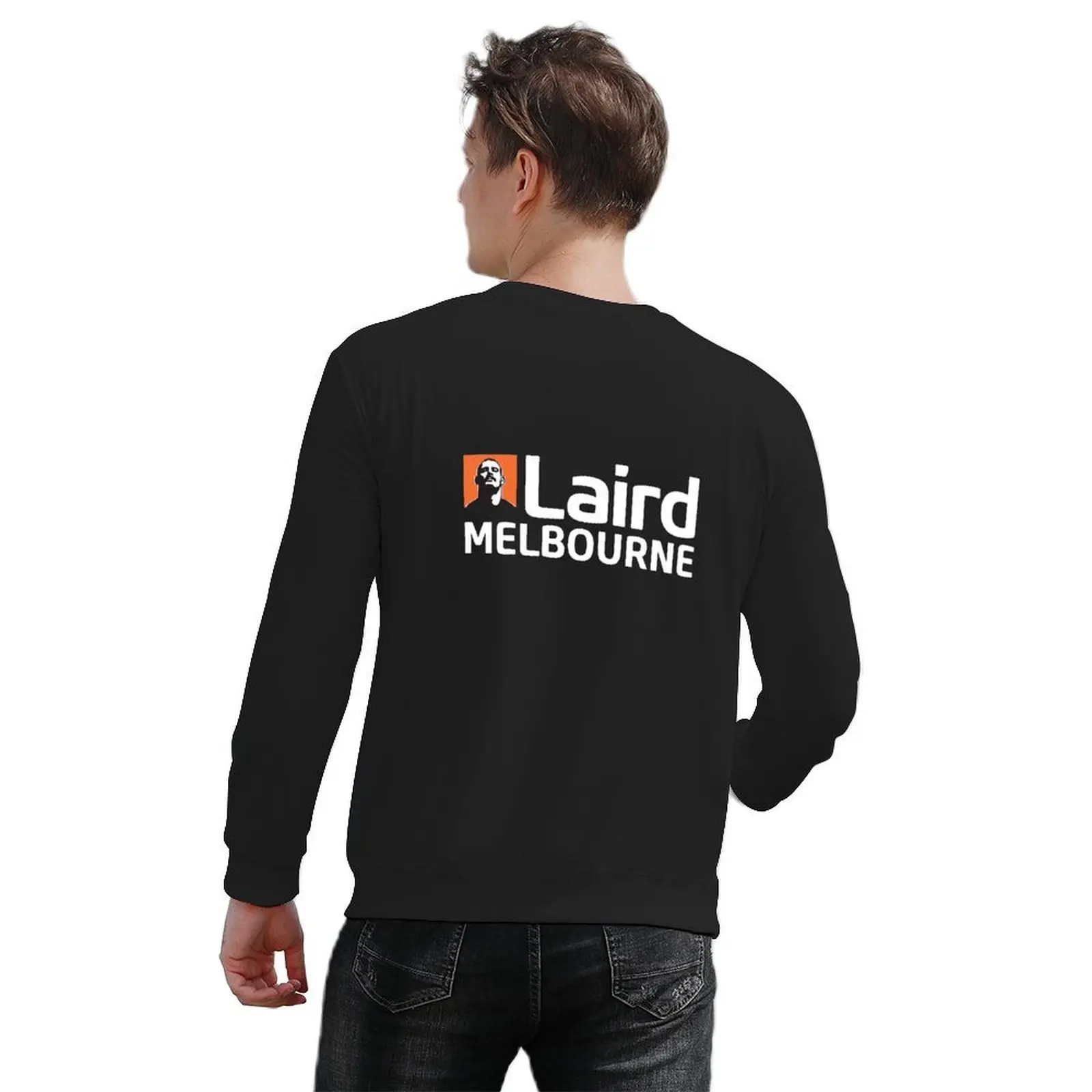 Laird ملبورن أفقي، بلوفر أبيض ملابس أنيمي ملابس رجالية على الطراز الكوري ملابس رجالية بلوزات