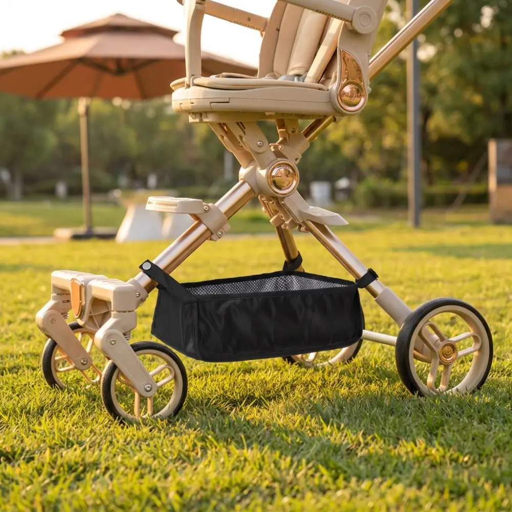 Oxford Cloth Baby Stroller Basket Water-proof Hard Board Stroller Bottom Organizer Large Capacity Easy To Install