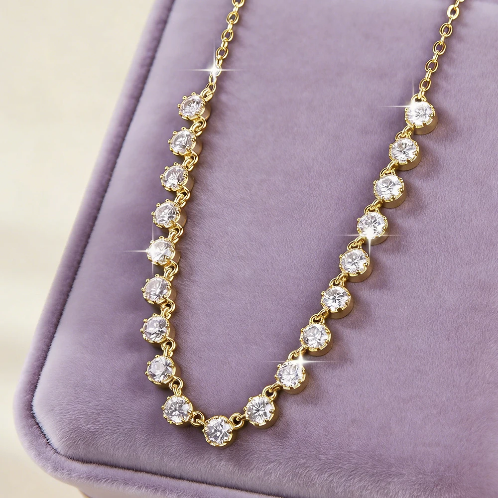 IOGOU Qualitäts-14k Goldfilled Bubble-Halsketten 3mm Moissanit-Anhänger-Halskette für Damen Schmuck GRA-Zertifikat Hochzeitsgeschenke – Detail 8