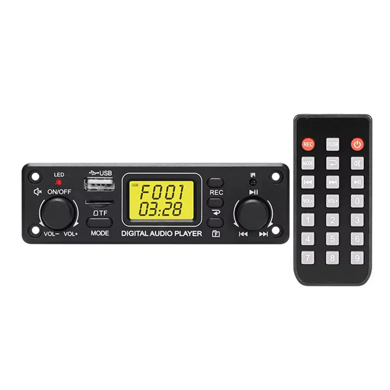لوحة فك تشفير MP3 محمولة Tpm119a Tpm119b مع بصري، USB، SD، AUX، بلوتوث - DC12V-18V مشغل صوت رقمي-AU47