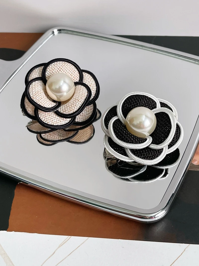 

High-End Pearl Tea Rose Brooch Pin Side Clip Dubill Clip Retro Court Sle Faion Accory by Little Cold Home