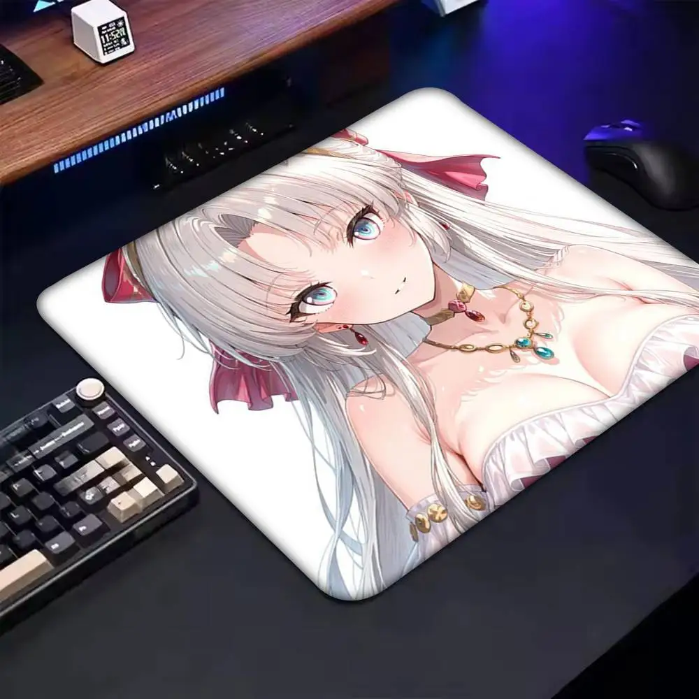 1 Buah Alas Mouse Anime Game Wuthering Waves C-carlotta LockEdge Kecil untuk Gamer Alas Meja Komputer Karet Anti Selip Persegi Panjang