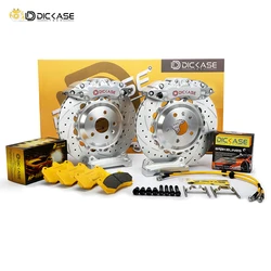 Dicase Sliver Color 6 piston caliper with 355*32mm Slotted And Drilled Discs for BMW E46 R18 Front Brake
