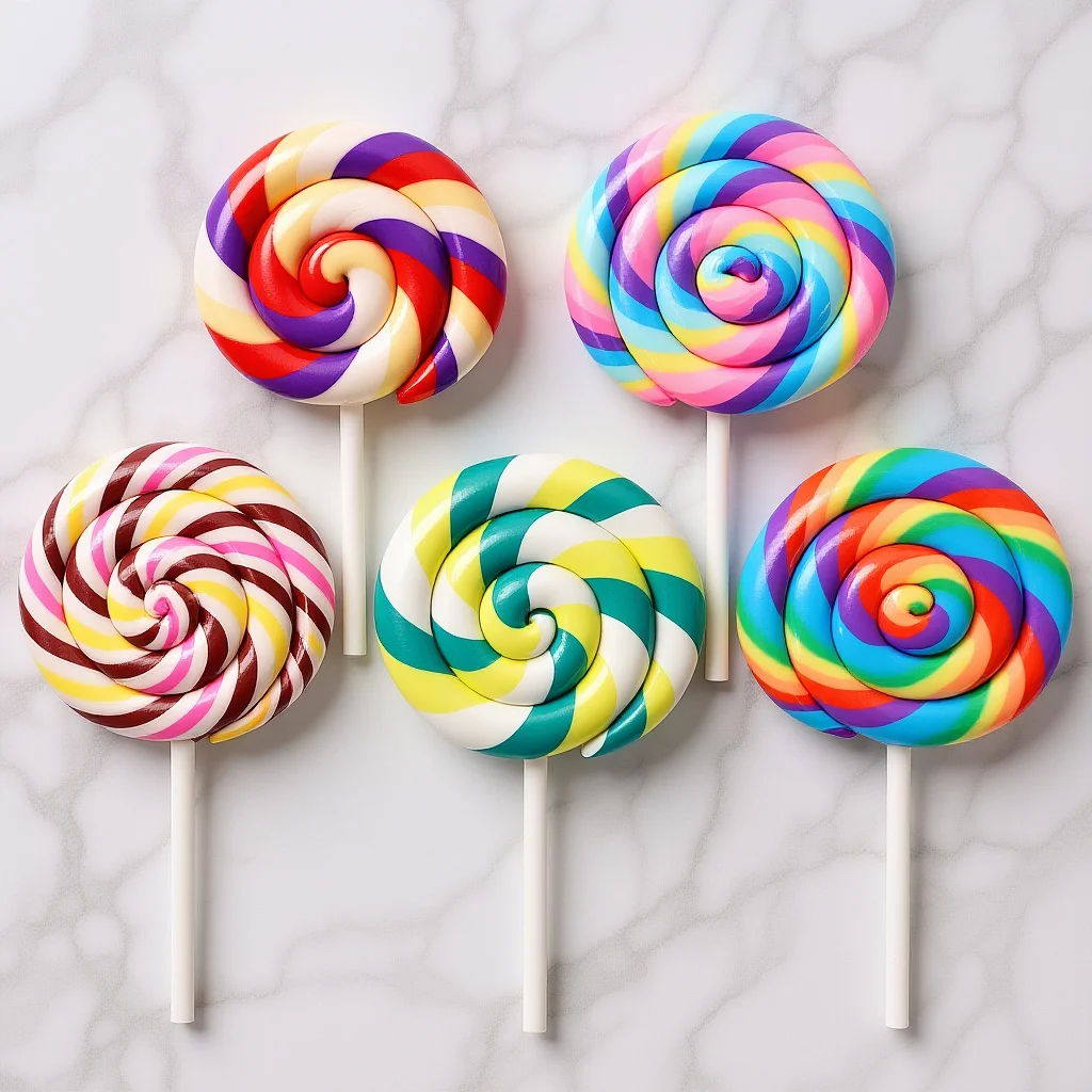 

5PCS Large Simulation Clay Lollipop Party Favors Colorful Craft Suckers Accessories Unique Lollipop Props Gift Ideas