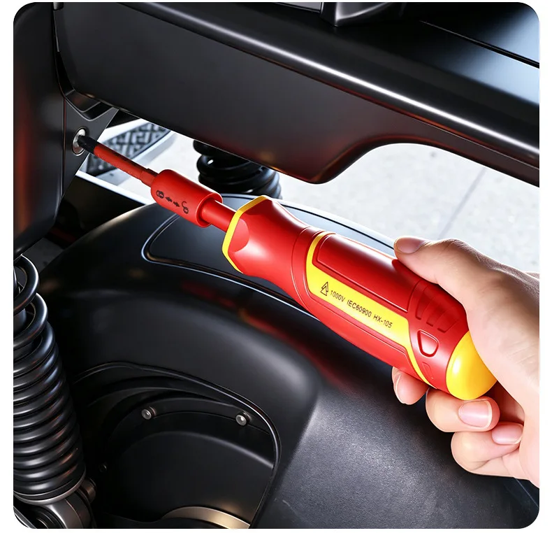 Isoliertes Set Magnetische Phillips- und Schlitz-Bits Profi-Elektriker-Schraubendreher Austauschbare Mehrzweck-Werkzeuge für Auto- und Motorradreparaturen – Detail 11