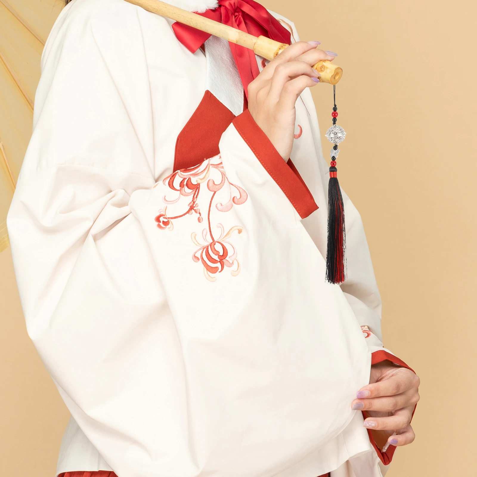 

2Pcs Ancient China Tassel Waist Ornaments Bell Pendant Retro Costume Charm Gift Decorative Hanging Ornament