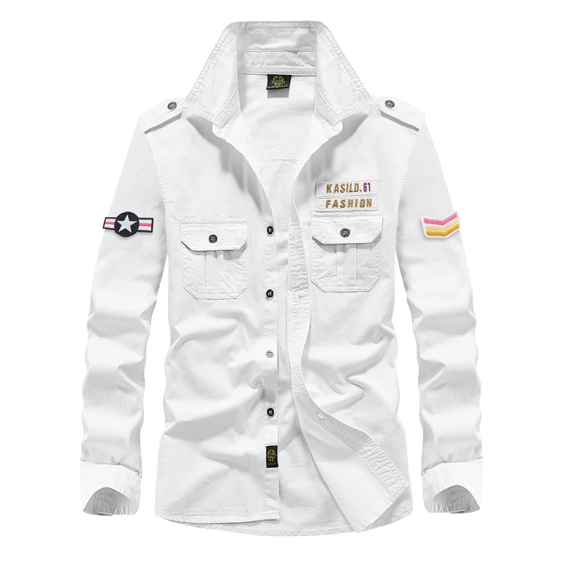 

Модная рабочая одежда из чистого хлопка, повседневная мужская длинная све, свободный базовый слой, осень-весна, свободная посадка, универсальная длинная одежда