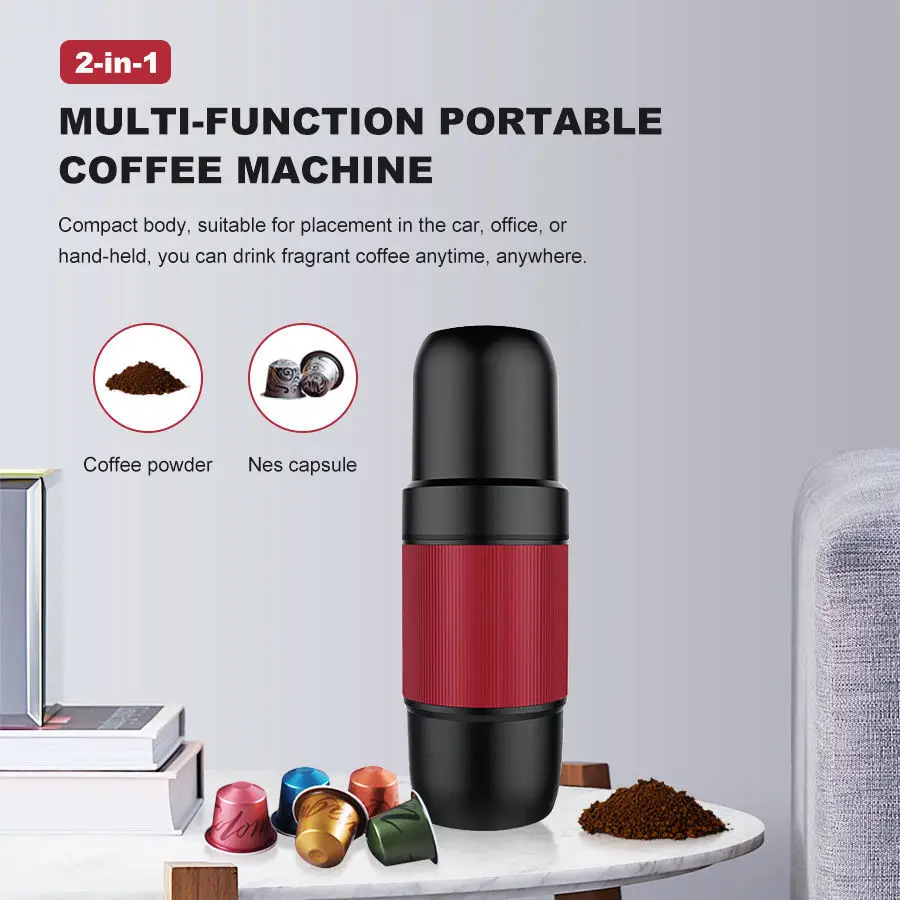 Portable Espresso Maker, Upgrade Version of Minipresso, Mini Travel Coffee Machine, Perfect for Camping, Travel and Office