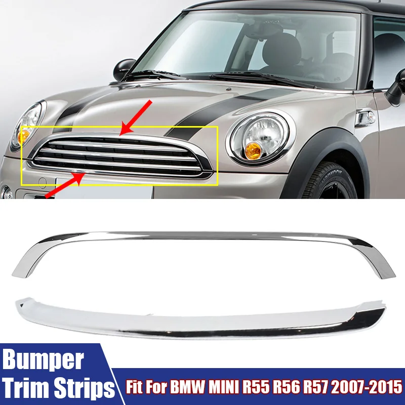 

High Quality Front Bumper Grille Mesh Trim Strips Car Accessories Fit For BMW MINI R55 R56 R57 2007-2015 51132751040,51112751624