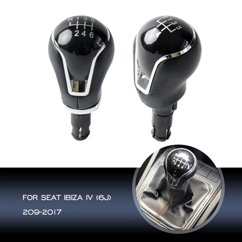 

5/6 Speed Gear Shift Knob Head Lever Shifter Arm Handle Ball Stick Pen Gearbox For SEAT IBIZA IV (6J) 2009 - 2017 Car Styling