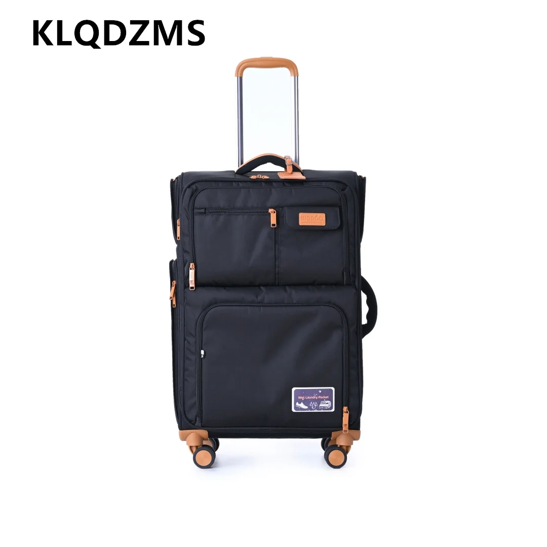 

KLQDZMS Luggage Travel Bag Set Men's Boarding Box Women's Trolley Case Oxford Cloth Large Capacity 20"24"28 Inch Suitcase