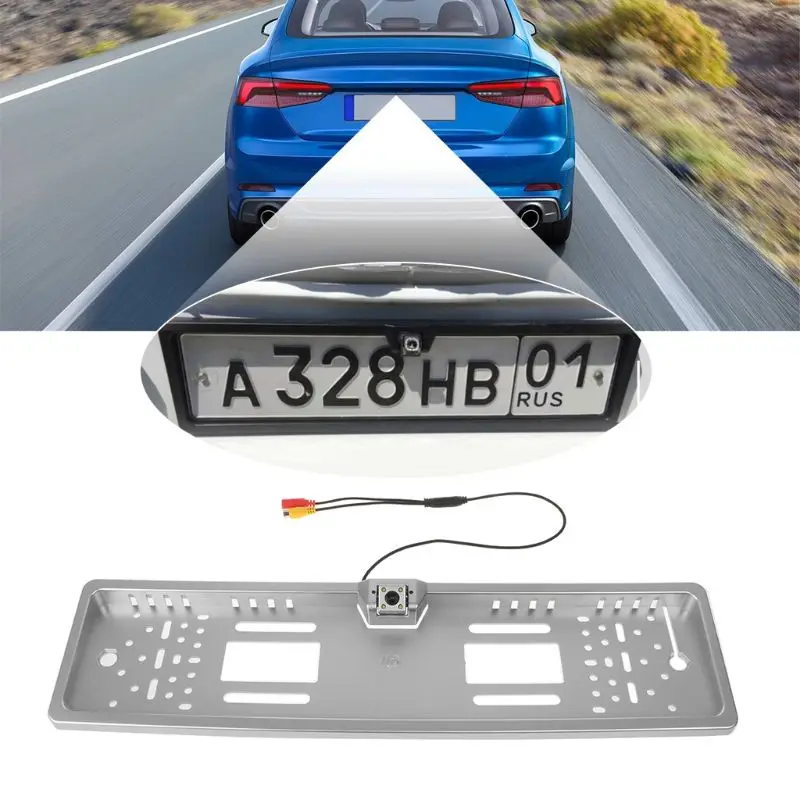 Car Rear View Camera Waterproof EU European License Plate Frame Parktronic Reverse Backup Camera