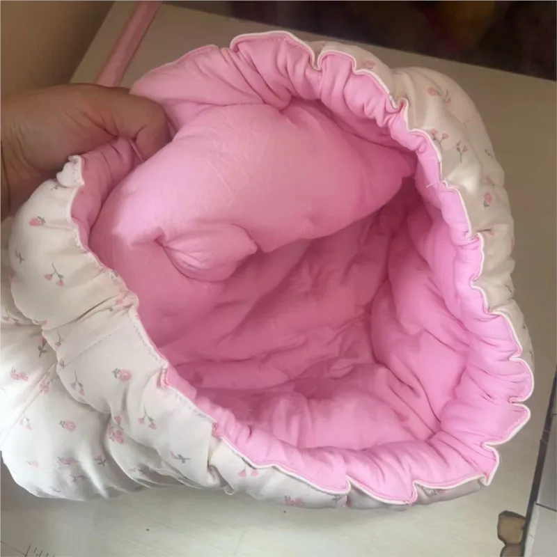 

Plus Size Men's Sexy Red Floral Cotton Soft Briefs Thickening Fill Cotton Puffy Warm Panties Handmade Cosplay Party Underwear