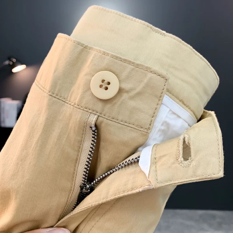 Summer casual workwear shorts for men 2025 new trend versatile outdoor sports comfortable thin washed five quarter pants