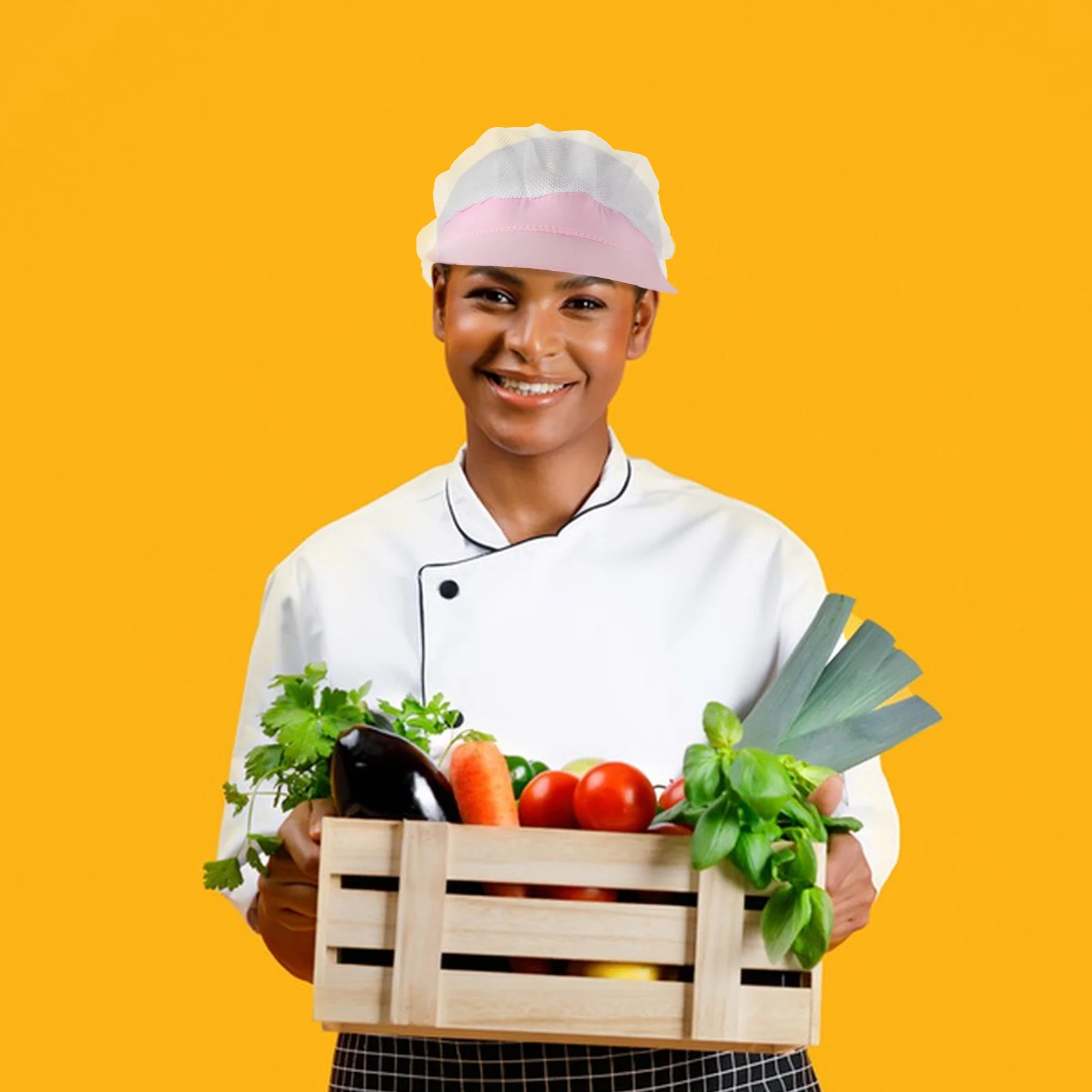 Washable Lightweight Chef Hat for Men Women Breathable Kitchen Cooking Cap Professional Service Uniform Accessory Cleaning