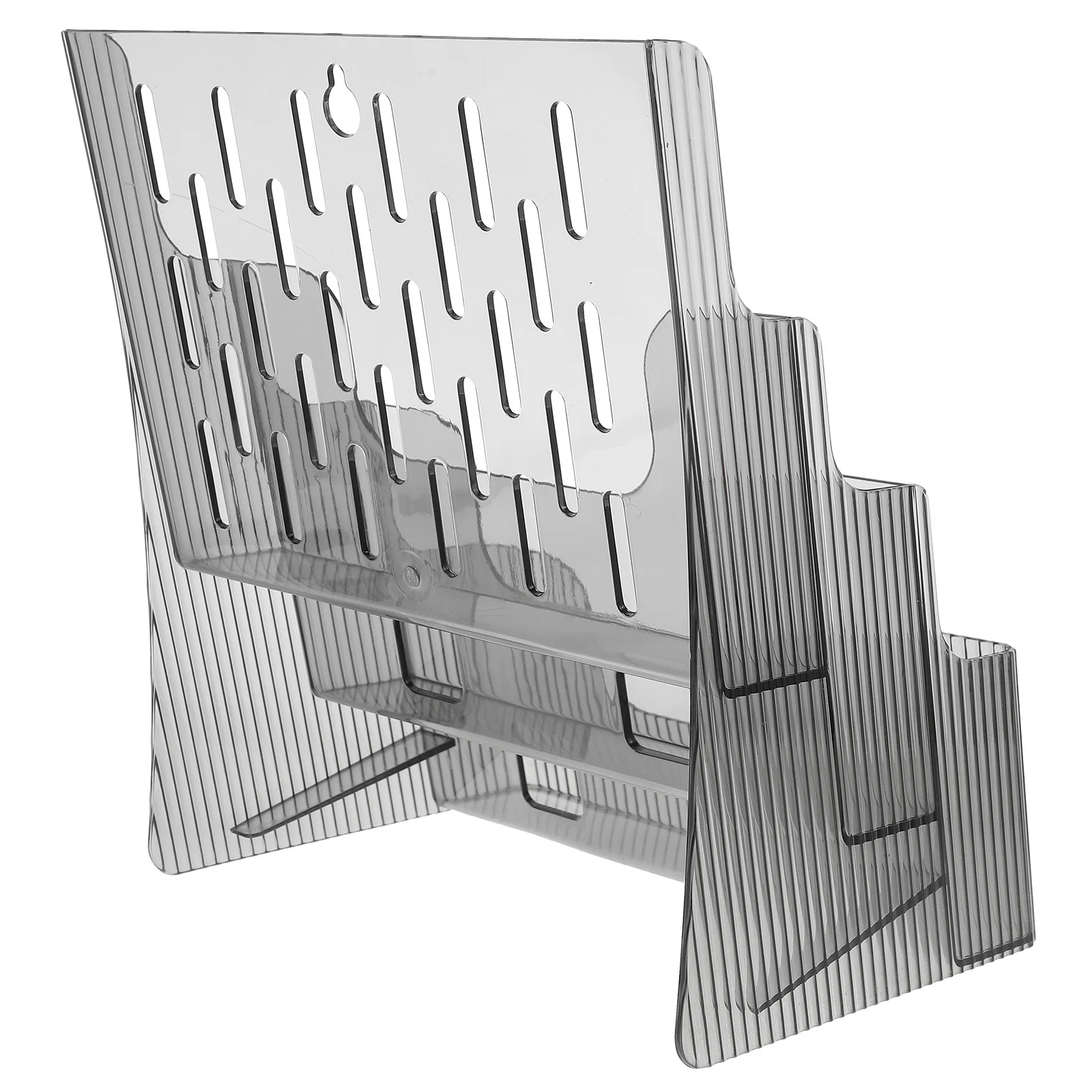 1pc File Organizer For Desk Clear Acrylic Magazine Holder Brochure Stand Desktop Document Rack Folder Storage Study Table