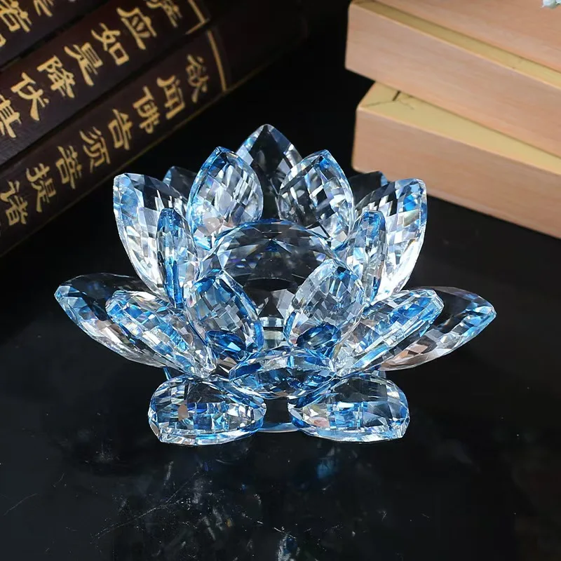 8cm crystal lotus statue mini cute easy to carry interior decoration gifts and crafts