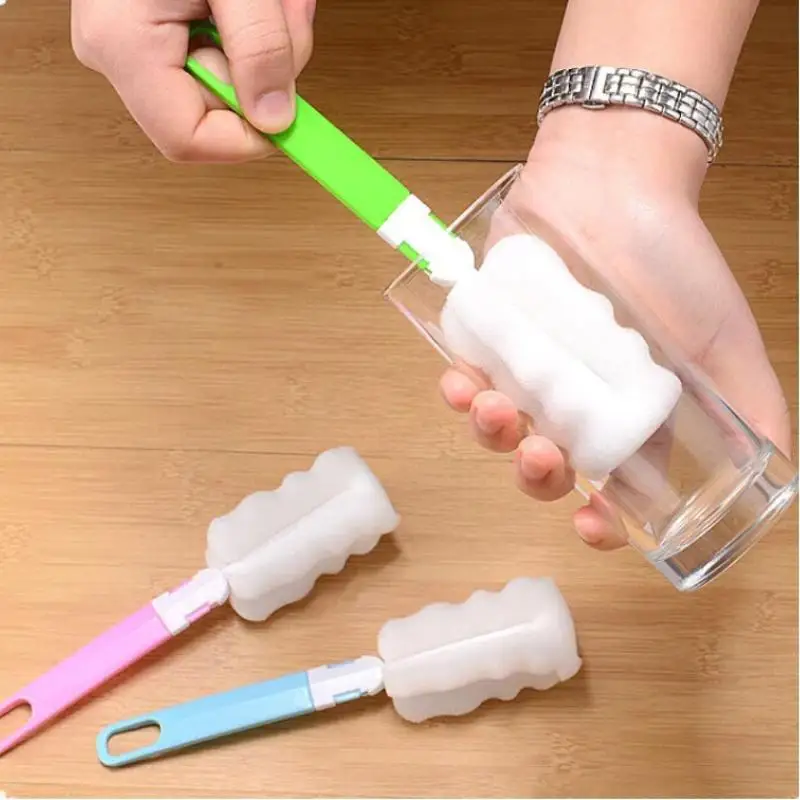 2Pcs Baby Bottle Brush Set Sponge Cleaner Nipple Brush Milk Feeding Bottle Washer Cup Scrubber For Kitchen Household