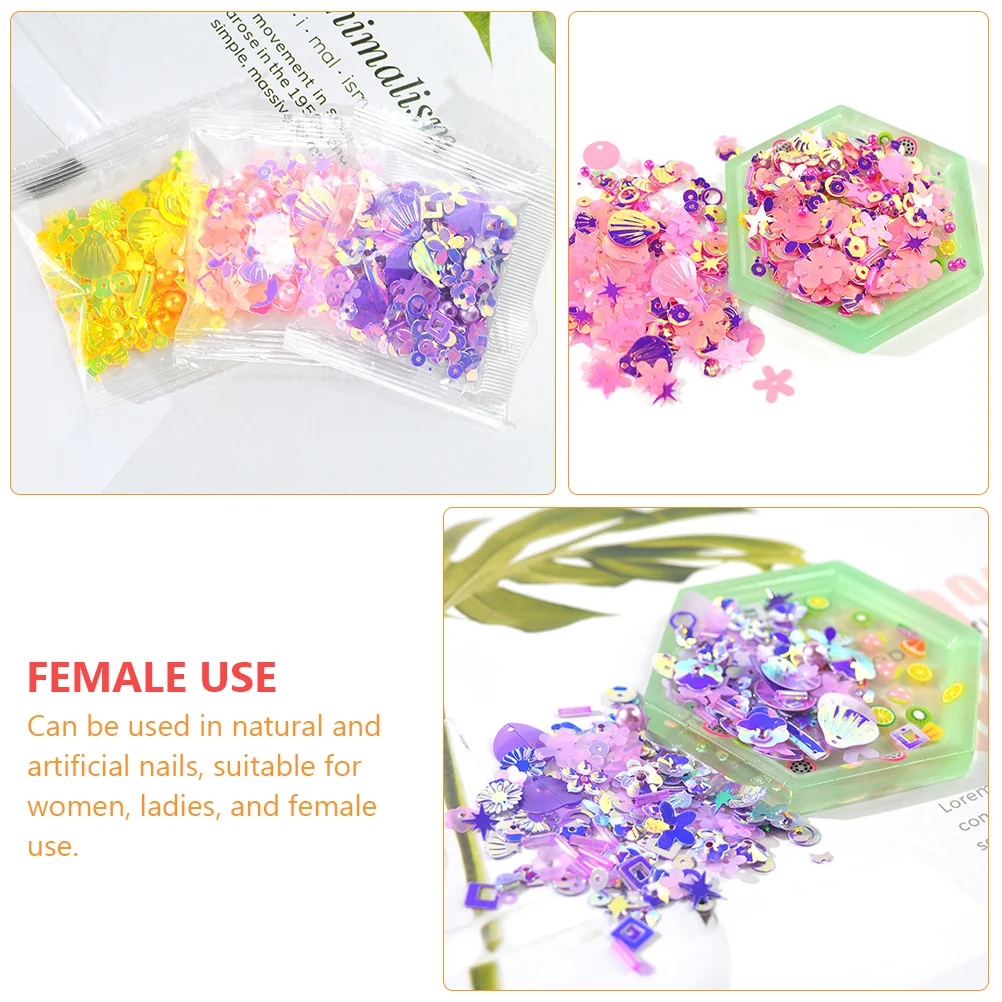 

9 Bag Sequin Decorations Glitter Crafts Pearl Nail Art Supplies DIY Filler Charms Natural Artificial Nails Women Gifts
