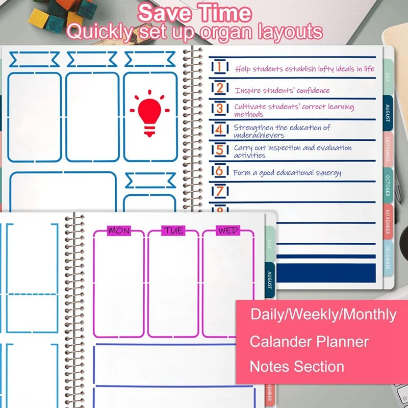 เทมเพลตไดอารี่20ชิ้นชุดแม่แบบไดอารี่นำกลับมาใช้ใหม่ได้สมุดโน้ตการ์ดปฏิทินตกแต่งศิลปะบนผนังไม้