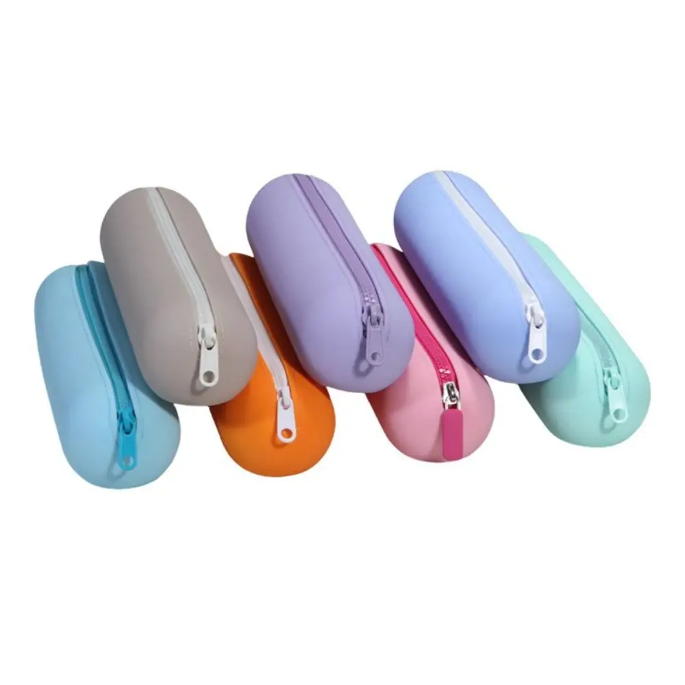 Большая вместительная сумка для хранения расчески для прямых волос на молнии, водонепроницаемая силиконовая сумка для ручек, прочный мягкий органайзер для канцелярских принадлежностей