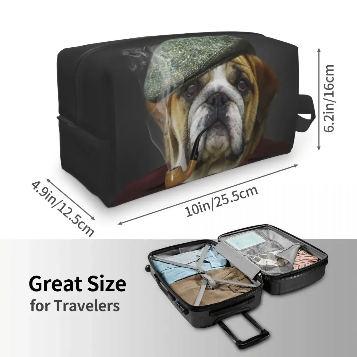 Benutzerdefinierte englische Bulldogge Kulturbeutel Frauen Haustiere Doggo Dogy Lustiger Welpe Make-up Kosmetik Organizer Lady Beauty Aufbewahrung Dopp Kit Box