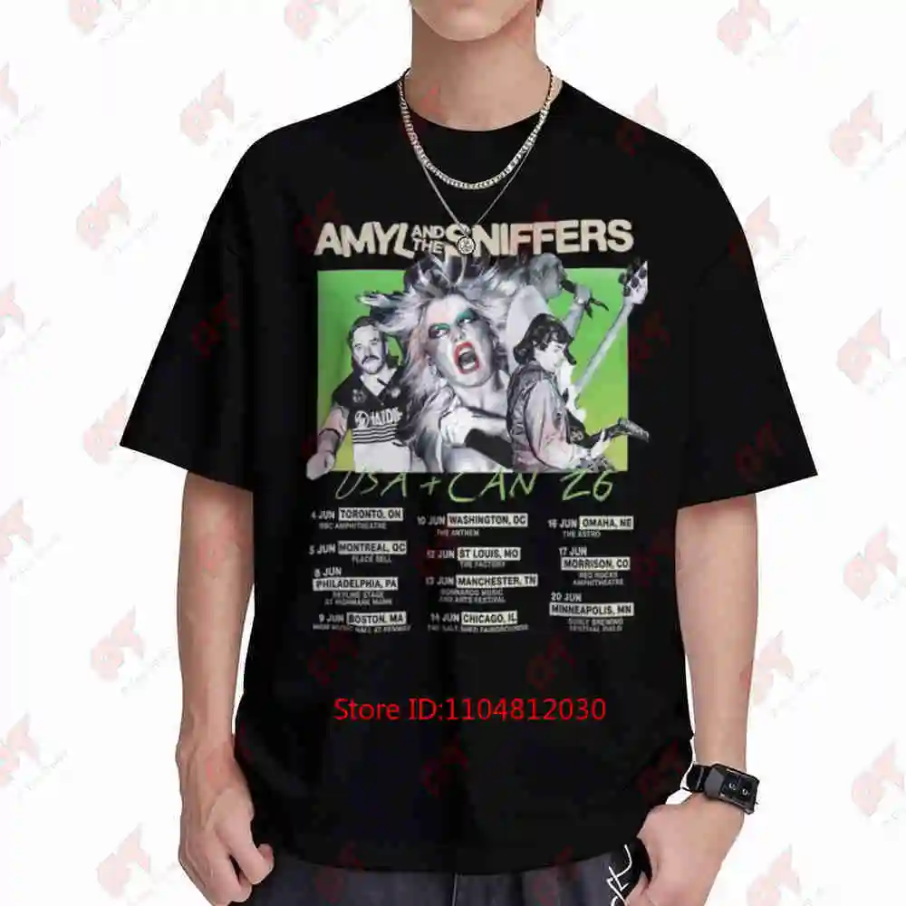 Amyl And The Sniffers 2026 North American Tour Short Sleeve Tee 100% Cotton T-Shirt