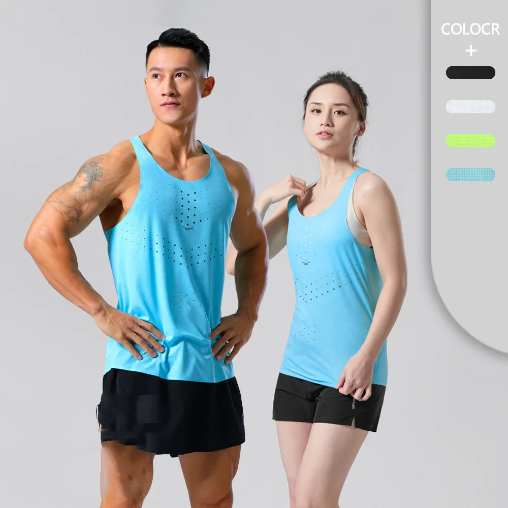 

Hollow Out Ultra Light Running Cool Vest Men's Sports Sleeveless Fitness Clothes Women's Marathon Track Field Quick Drying Wear