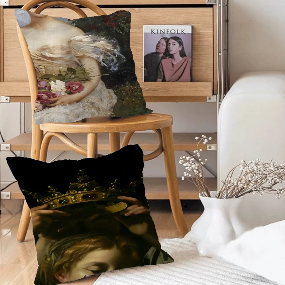 Renaissance Art Painting Personalized Pillow Dust Cover Bedroom Kids Party Decoration Pillowcase Birthday Children Gift