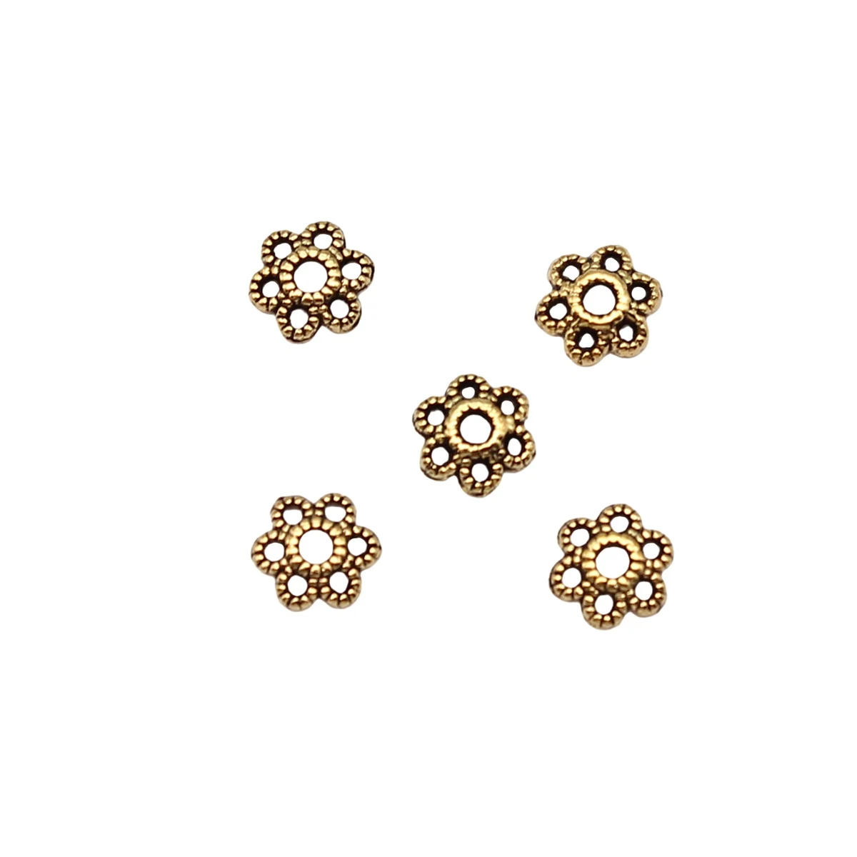 WYSIWYG 50pcs 6x6x2mm Bead Caps For Jewelry Making DIY Jewelry Findings Alloy Charms Pendant