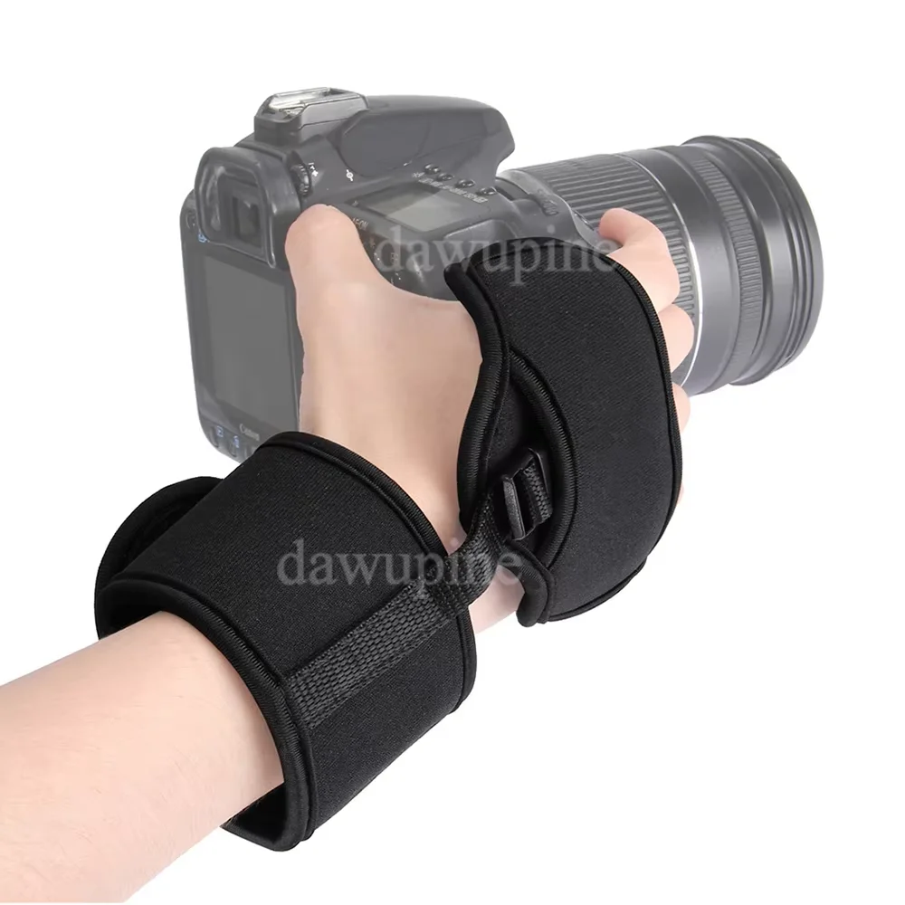 Camera Soft Neoprene Hand Grip Wrist Strap and 1/4 inch Screw Plastic Plate for Canon 350D for Nikon for Sony SLR/DSLR Cameras