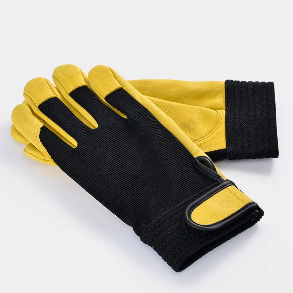 قفازات تأمين العمل السميكة مقاومة للاهتراء، قفازات عمل جلدية مريحة، قبضة مرنة، قفازات واقية، سائق رياضي #2