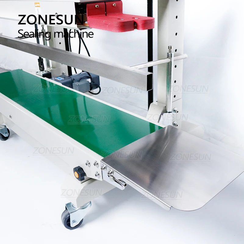 ZONESUN Vertical Type Continuous Automatic Plastic Big Packaging Bag Film Sealing Machine Sealer With Date Coding Function