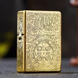 Zorro 915 Retro High End Waterproof Sealed Armor Constantine Kerosene Lighter 3/5 Hinge Metal Petrol Lighter Men's Gift