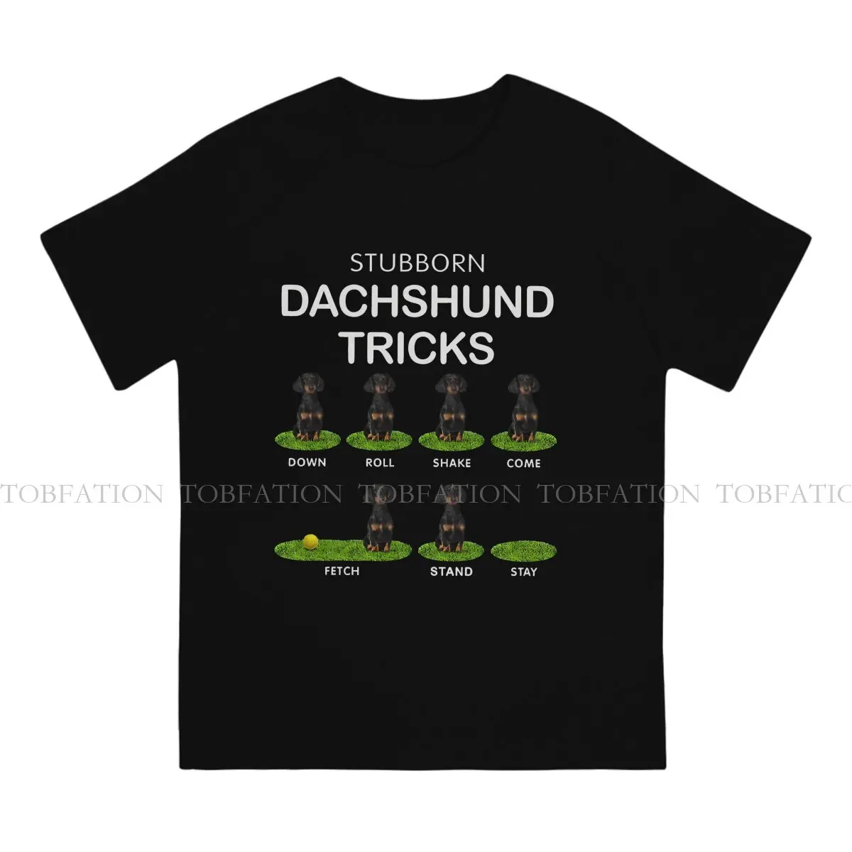 Dachshund Cute Black Shorthaired Stubborn And Cute T Shirt Men Ofertas Loose Ofertas Tshirt Cotton Harajuku Homme